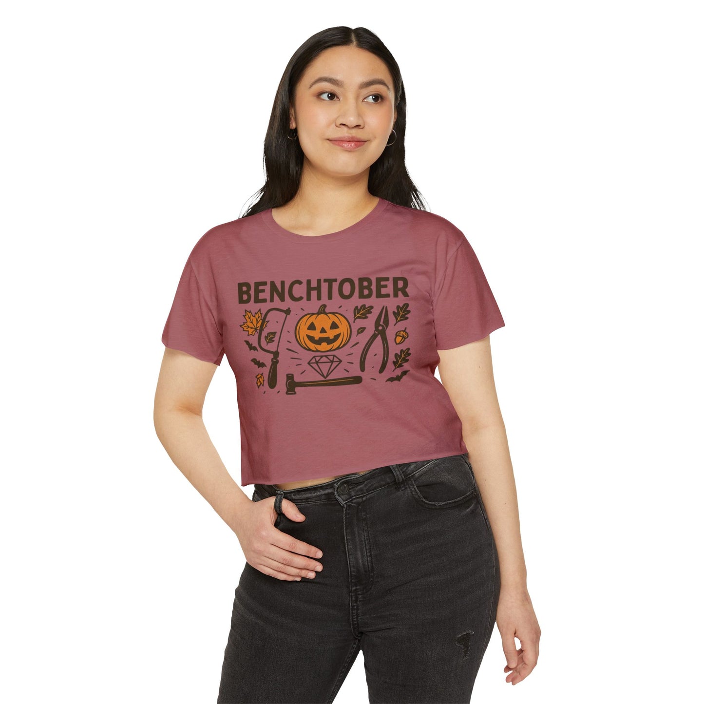 Benchtober Women's Crop Top Tee